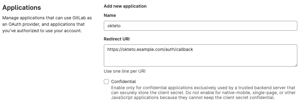 Create the new GitLab App